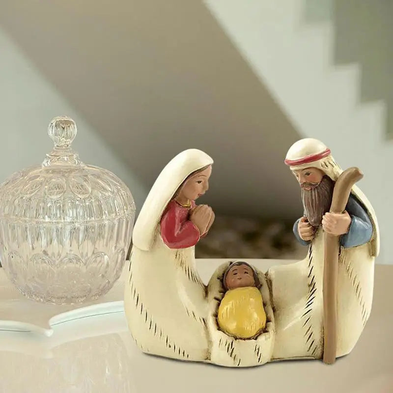Estátua Miniatura de Cristo Jesus, Maria e José
