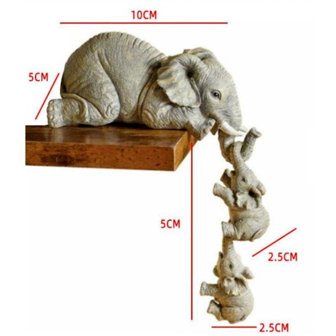 Estatua Decorativa Criativa elefante segurando bebês
